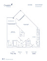 Blueprint of The A6, 1 Bedroom 1 Bathroom Floor Plan at Camden Washingtonian in Gaithersburg, MD