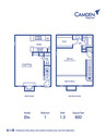 Blueprint of E Floor Plan, 1 Bedroom and 1.5 Bathrooms at Camden Valley Park Apartments in Irving, TX