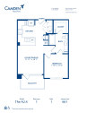 Blueprint of A2.4 Floor Plan, 1 Bedroom and 1 Bathroom at Camden Victory Park Apartments in Dallas, TX