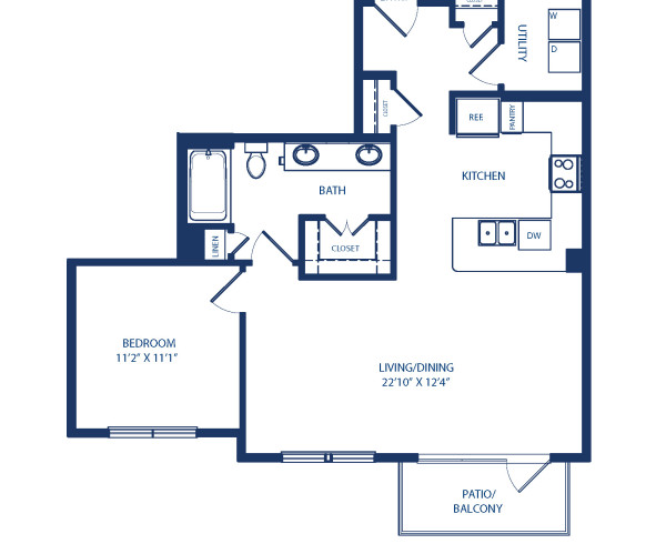 Blueprint of A9.1 Floor Plan, 1 Bedroom and 1 Bathroom at Camden Victory Park Apartments in Dallas, TX