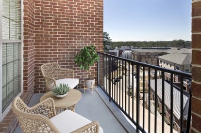 Private balcony with railing overlooking Buckhead