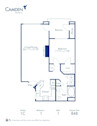 Blueprint of 1C Floor Plan, 1 Bedroom and 1 Bathroom at Camden Montierra Apartments in Scottsdale, AZ