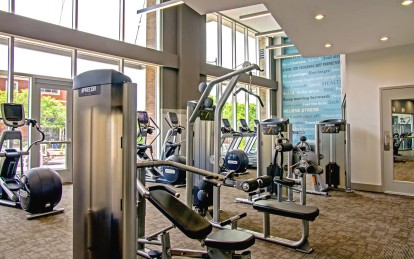 Fitness center with cardio and strength equipment