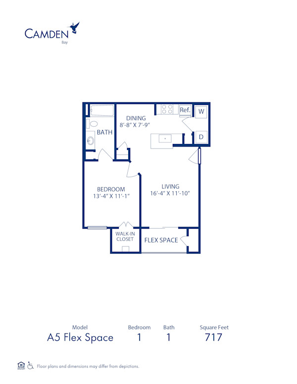Blueprint of Coastal (Solarium) Floor Plan, 1 Bedroom and 1 Bathroom at Camden Bay Apartments in Tampa, FL