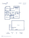 Blueprint of Classic Floor Plan, 3 Bedrooms and 2 Bathrooms at Camden Doral Apartments in Doral, FL