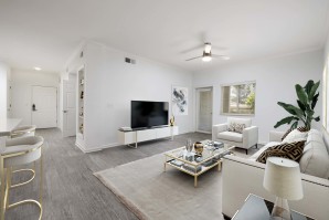 Open concept living at Camden Landmark Apartments in Ontario CA