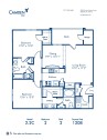 Blueprint of 2.2C Floor Plan, 2 Bedrooms and 2 Bathrooms at Camden Crest Apartments in Raleigh, NC