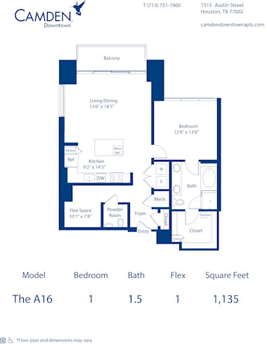 A16 Blueprint at Camden Downtown apartments in Downtown Houston, TX
