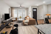 Open Floor Plan Living Space at Camden Woodmill Creek Homes for Rent in Spring, TX