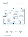 Blueprint of A2.2 Floor Plan, 1 Bedroom and 1 Bathroom at Camden Asbury Village Apartments in Raleigh, NC