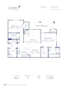 Blueprint of B2.2 Floor Plan, 2 Bedrooms and 2 Bathrooms at Camden Asbury Village Apartments in Raleigh, NC