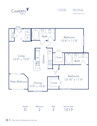 Blueprint of D Floor Plan, 2 Bedrooms and 2 Bathrooms at Camden Midtown Houston Apartments in Houston, TX