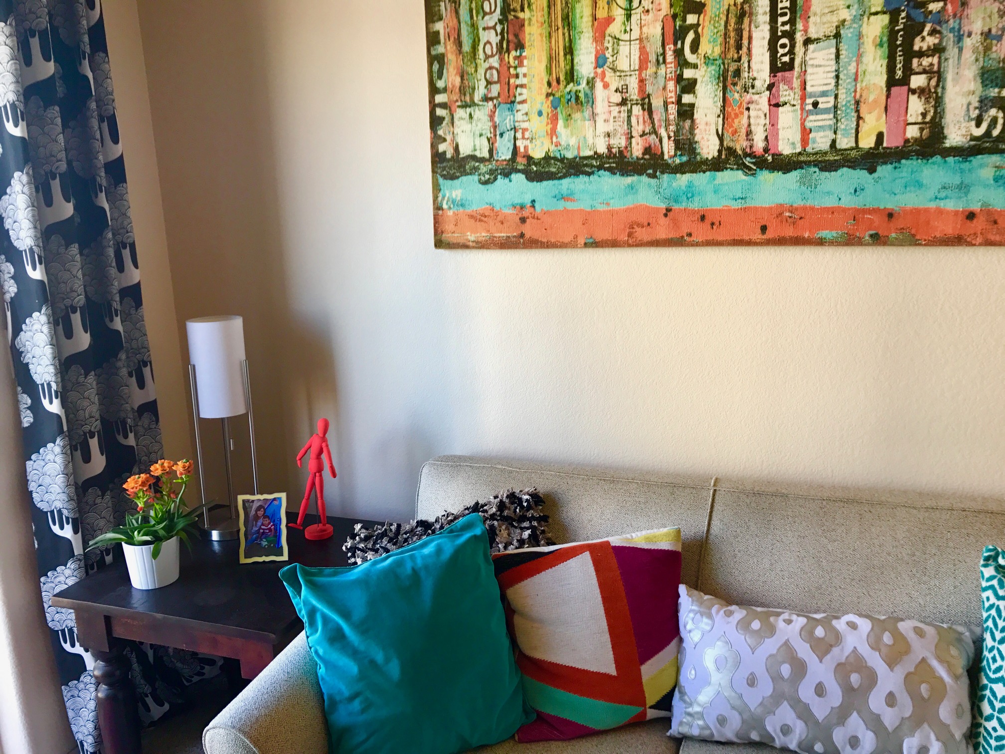 My Camden Apartment – Have fun with pillows!  They make a big statement.