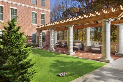 Onsite bocce ball court and outdoor lounge