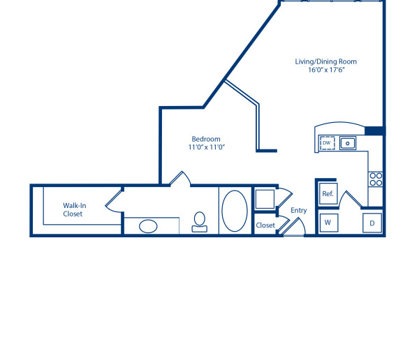 Blueprint of A4.2 Floor Plan, Studio with 1 Bathroom at Camden Fairfax Corner Apartments in Fairfax, VA