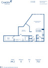 Blueprint of A4.2 Floor Plan, Studio with 1 Bathroom at Camden Fairfax Corner Apartments in Fairfax, VA
