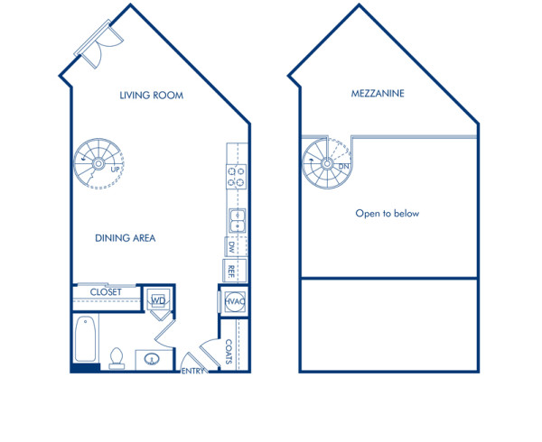 Blueprint of Tabernacle Floor Plan, Studio with 1 Bathroom at Camden Midtown Atlanta Apartments in Atlanta, GA