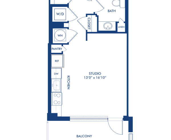 Blueprint of S1 Floor Plan, Studio with 1 Bathroom at Camden NoMa Apartments in Washington, DC