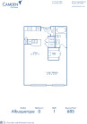 Blueprint of Albuquerque Floor Plan, Studio with 1 Bathroom at Camden City Centre Apartments in Houston, TX