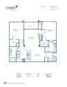 Blueprint of 2.2A Floor Plan, 2 Bedrooms and 2 Bathrooms at Camden Ashburn Farm Apartments in Ashburn, VA