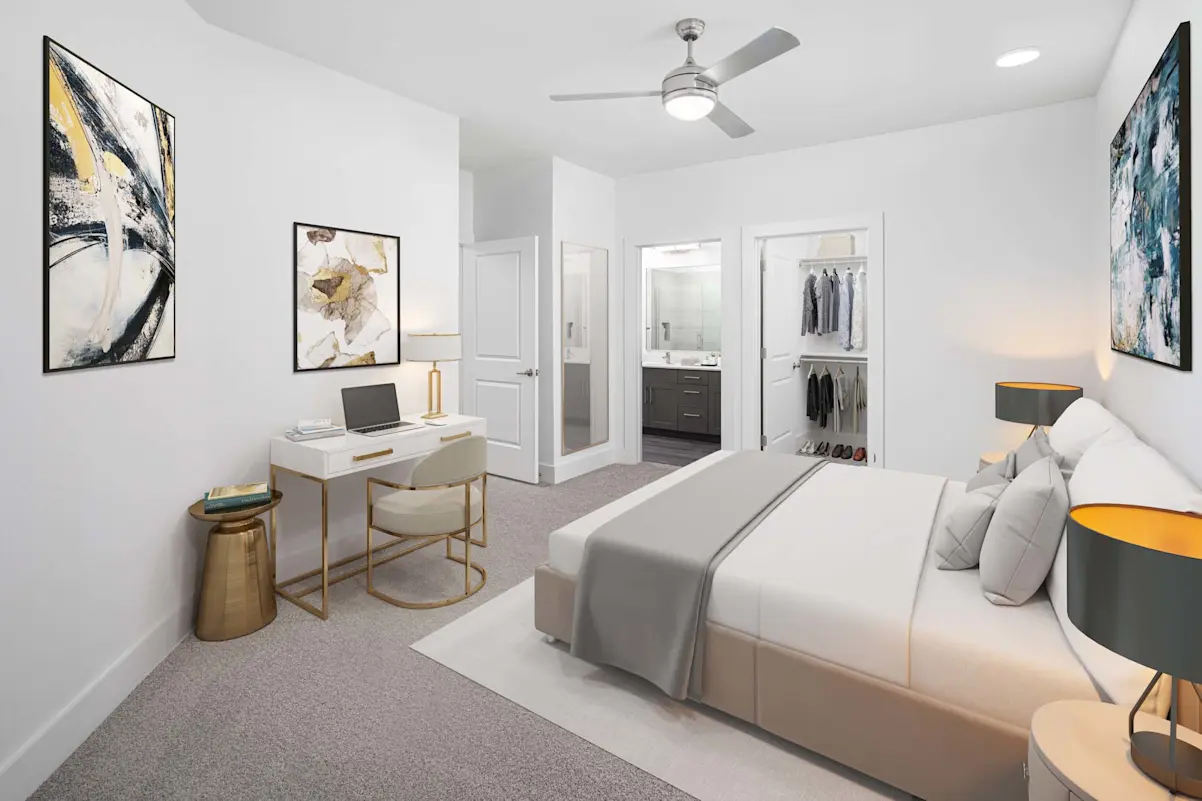 Furnished bedroom at Camden North End.