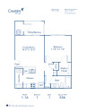 Blueprint of 1.1A Floor Plan, 1 Bedroom and 1 Bathroom at Camden Silo Creek Apartments in Ashburn, VA