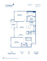 Blueprint of Palomino Floor Plan, 2 Bedrooms and 2 Bathrooms at Camden Downs at Cinco Ranch Apartments in Katy, TX