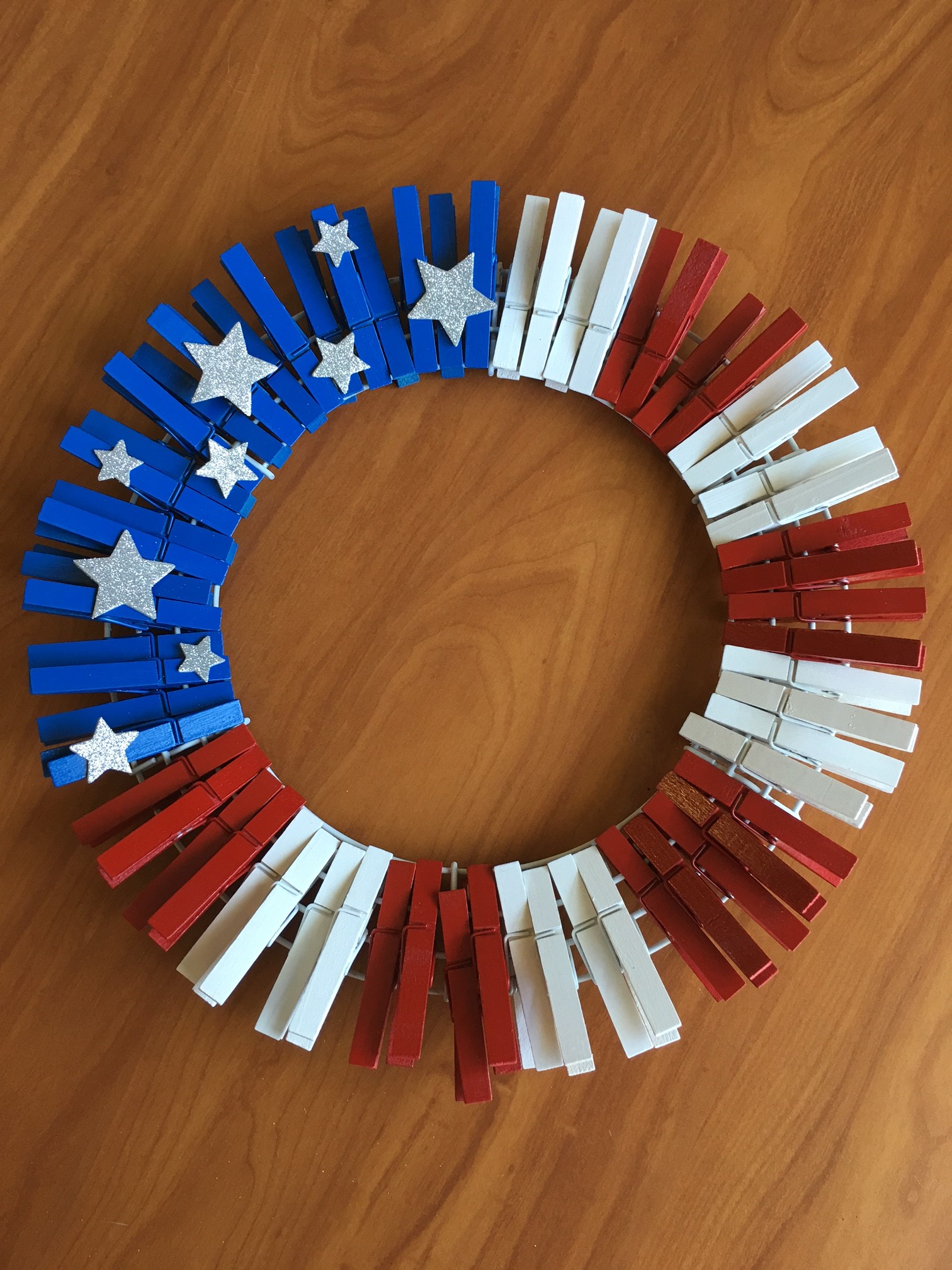 Patriotic hot Wreath Flag Wreath Courtesy of the Red White and Blue 4th of July Summer Americana