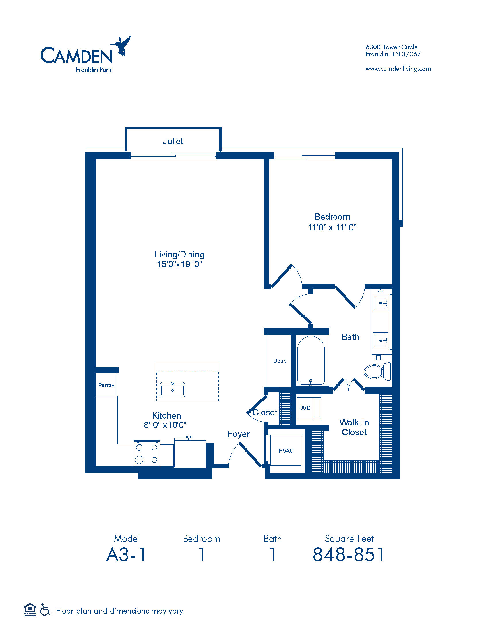 1 & 2 Bedroom Apartments in Franklin, TN Camden Franklin Park