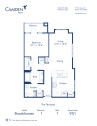 Blueprint of Brookhaven Floor Plan, 1 Bedroom and 1 Bathroom at Camden Paces Apartments in Atlanta, GA