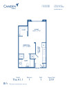 Blueprint of A1.1 Floor Plan, Studio with 1 Bathroom at Camden Gallery Apartments in Charlotte, NC