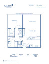 Blueprint of Chastain Floor Plan, 1 Bedroom and 1 Bathroom at Camden Midtown Atlanta Apartments in Atlanta, GA