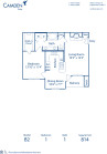 Blueprint of B-2 Floor Plan, 1 Bedroom and 1 Bathroom at Camden Caley Apartments in Englewood, CO