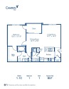 Blueprint of 1.1C Floor Plan, 1 Bedroom and 1 Bathroom at Camden Crest Apartments in Raleigh, NC