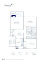 Blueprint of 2.2 Floor Plan, 2 Bedrooms and 2 Bathrooms at Camden Foxcroft Apartments in Charlotte, NC