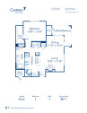 Blueprint of A3.2 Floor Plan, 1 Bedroom and 1 Bathroom at Camden Asbury Village Apartments in Raleigh, NC