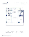 Blueprint of Martinique Floor Plan, 2 Bedrooms and 2 Bathrooms at Camden Brickell Apartments in Miami, FL