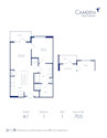 A1 floor plan, 1 bed x 1 bath apartment home at Camden West Nashville in Nashville, TN