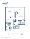Blueprint of 1.1 Floor Plan, 1 Bedroom and 1 Bathroom at Camden Fairview Apartments in Charlotte, NC