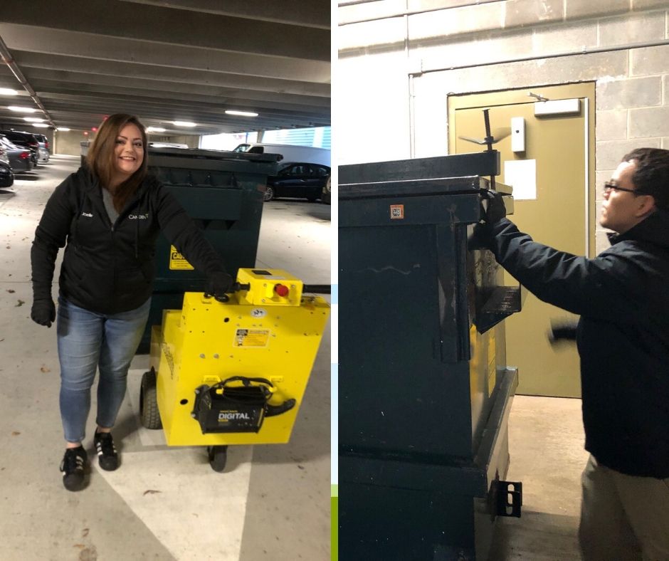 Working in the trash room at Camden Shady Grove