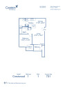 Blueprint of Crestwood Floor Plan, 1 Bedroom and 1 Bathroom at Camden World Gateway Apartments in Orlando, FL
