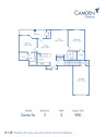 Blueprint of Santa Fe Floor Plan, 2 Bedrooms and 2 Bathrooms at Camden Cimarron Apartments in Irving, TX