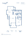 Blueprint of 1.1C Floor Plan, 1 Bedroom and 1 Bathroom at Camden Lake Pine Apartments in Apex, NC