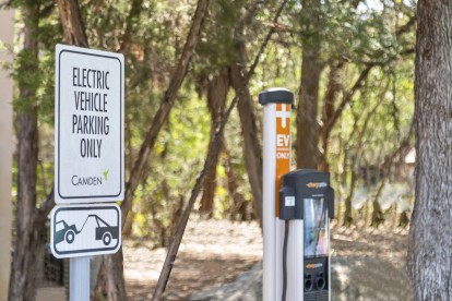 Electric vehicle charging station onsite at Camden Gaines Ranch