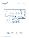 Blueprint of Aruba Floor Plan, 1 Bedroom and 1 Bathroom at Camden Hunters Creek Apartments in Orlando, FL