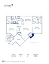 Blueprint of 2.2 - II Floor Plan, 2 Bedrooms and 2 Bathrooms at Camden Foxcroft II Apartments in Charlotte, NC