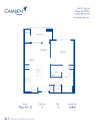 Camden Tempe apartments in Tempe, Arizona, one bedroom floor plan A1.2