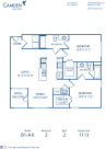 Blueprint of B1-A II Floor Plan, 2 Bedrooms and 2 Bathrooms at Camden Royal Oaks II Apartments in Houston, TX