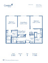 Blueprint of 2.2C Floor Plan, 2 Bedrooms and 2 Bathrooms at Camden South End Apartments in Charlotte, NC