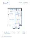 Blueprint of The Arabian Floor Plan, 1 Bedroom and 1 Bathroom at Camden Grand Harbor  Apartments in Katy, TX